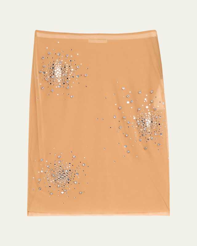 Rhinestone Splash Tulle Skirt